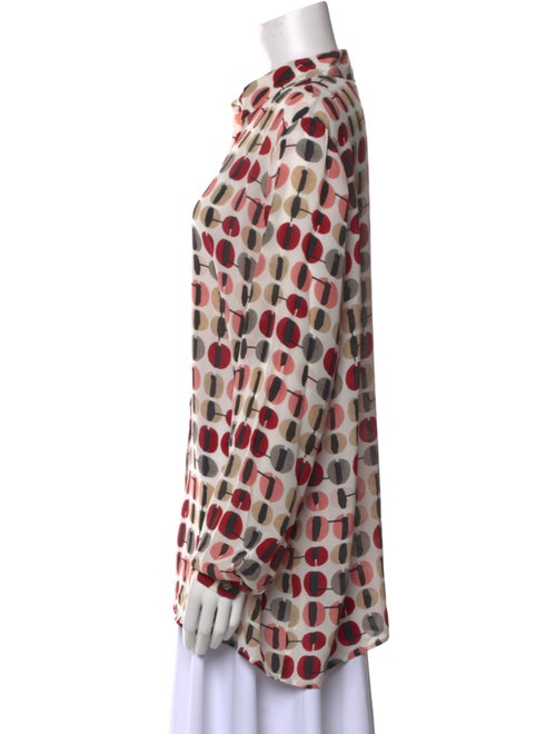Marina Rinaldi Silk Printed Button-Up Top