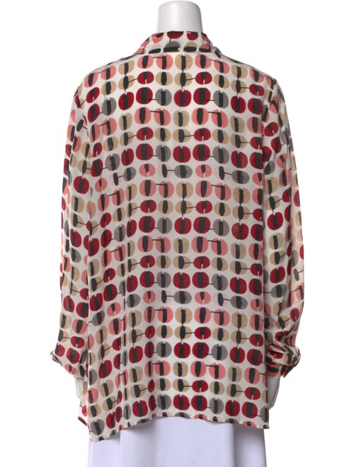 Marina Rinaldi Silk Printed Button-Up Top