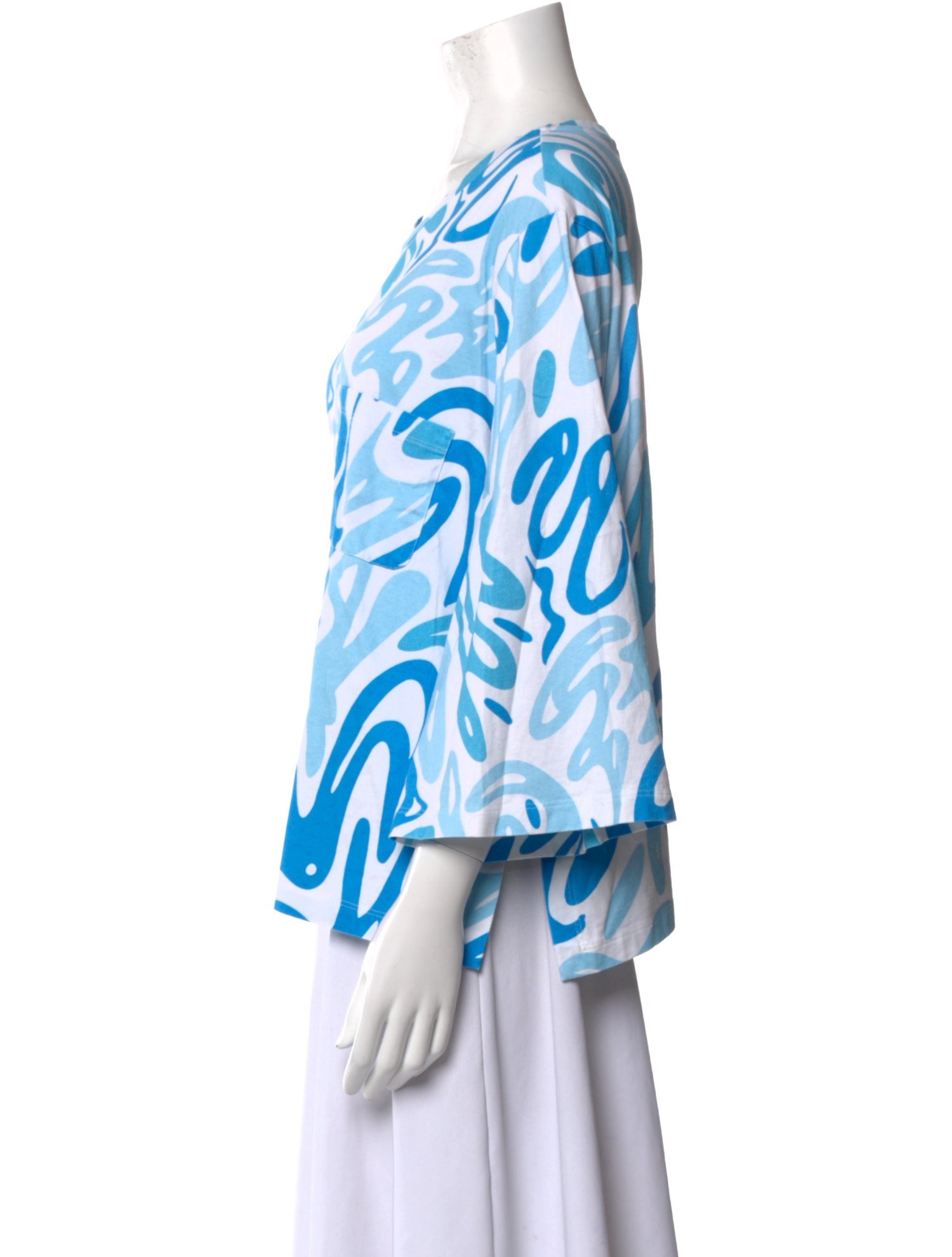 Marina Rinaldi Printed Bateau Neckline Blouse