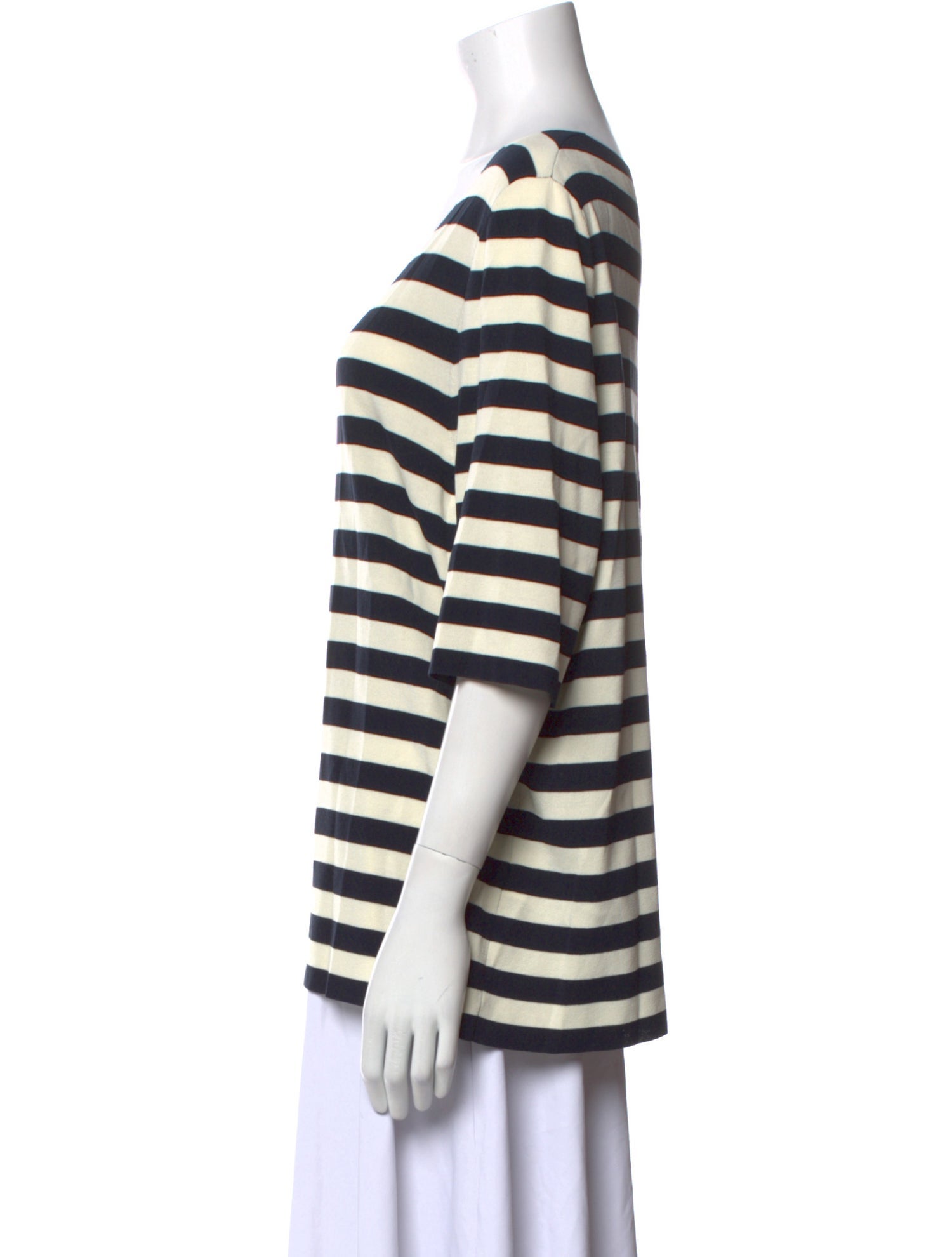 Marina Rinaldi Striped Scoop Neck T-Shirt