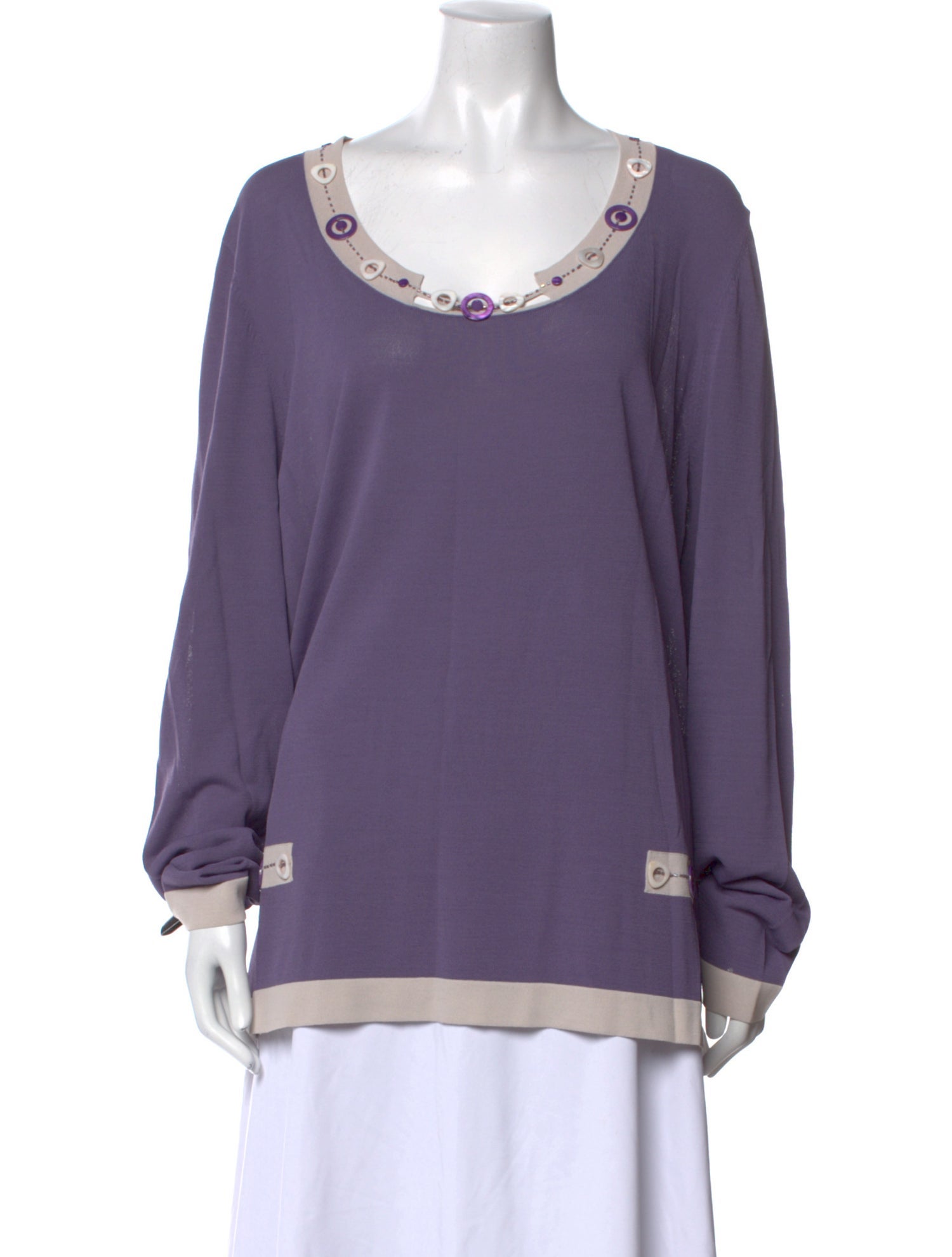 Marina Rinaldi Scoop Neck Long Sleeve Sweatshirt