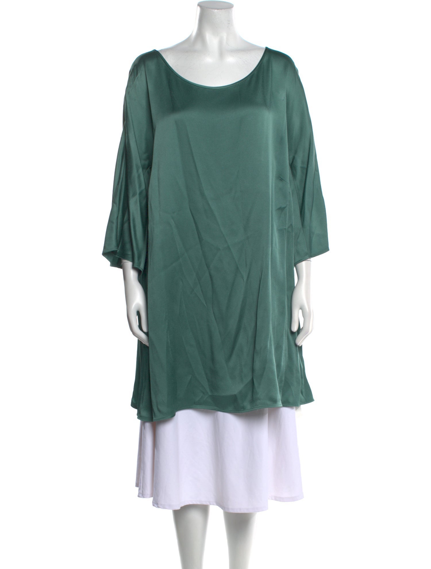 Marina Rinaldi Scoop Neck Three-Quarter Sleeve Tunic w/ Tags