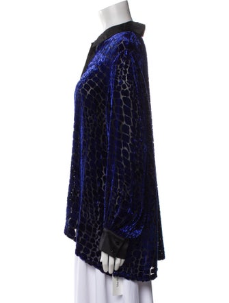 Marina Rinaldi Animal Print Long Sleeve Button-Up Top