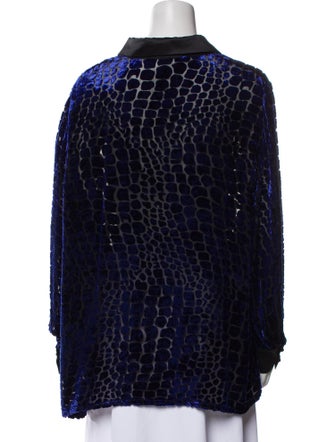 Marina Rinaldi Animal Print Long Sleeve Button-Up Top