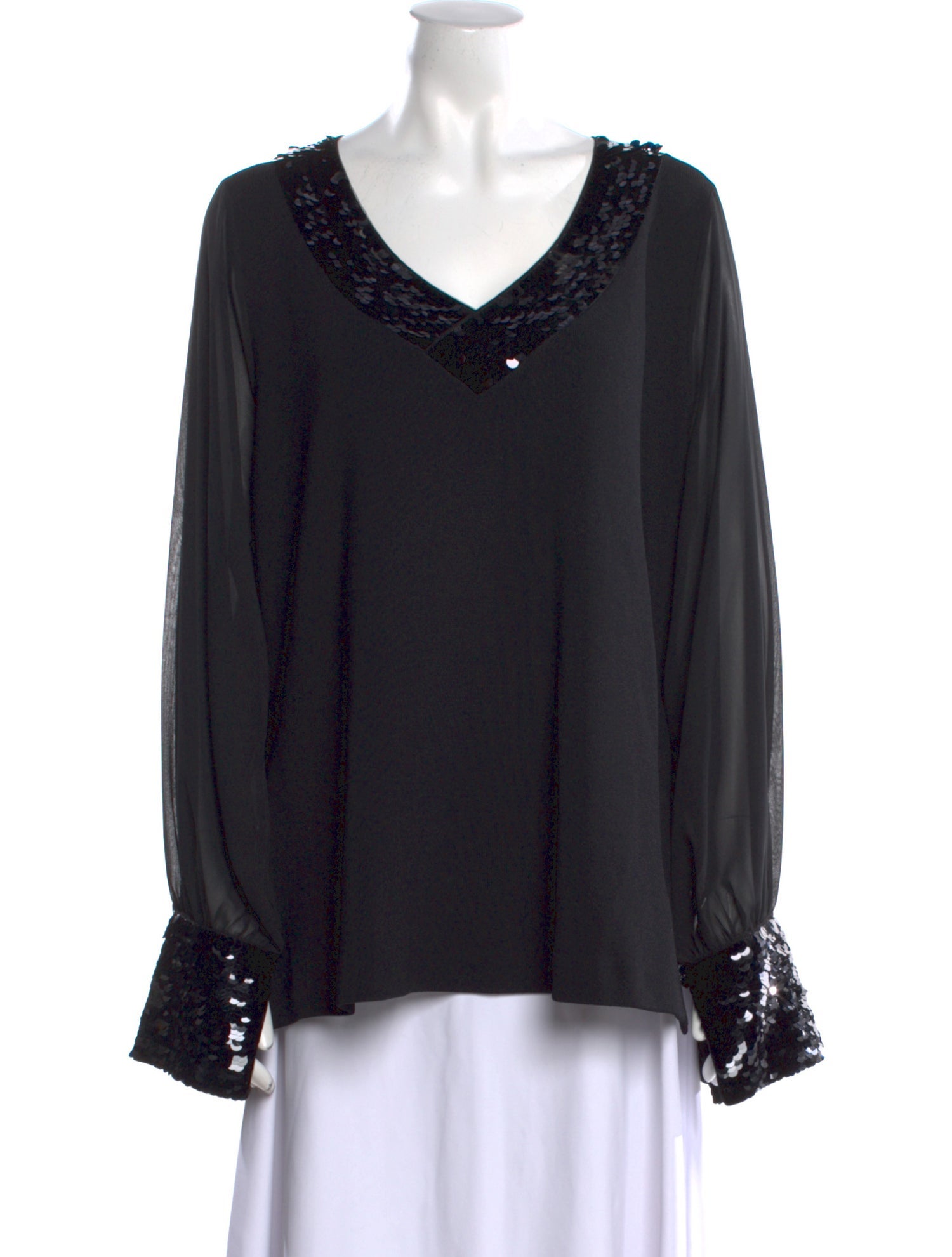 Marina Rinaldi V-Neck Long Sleeve Blouse