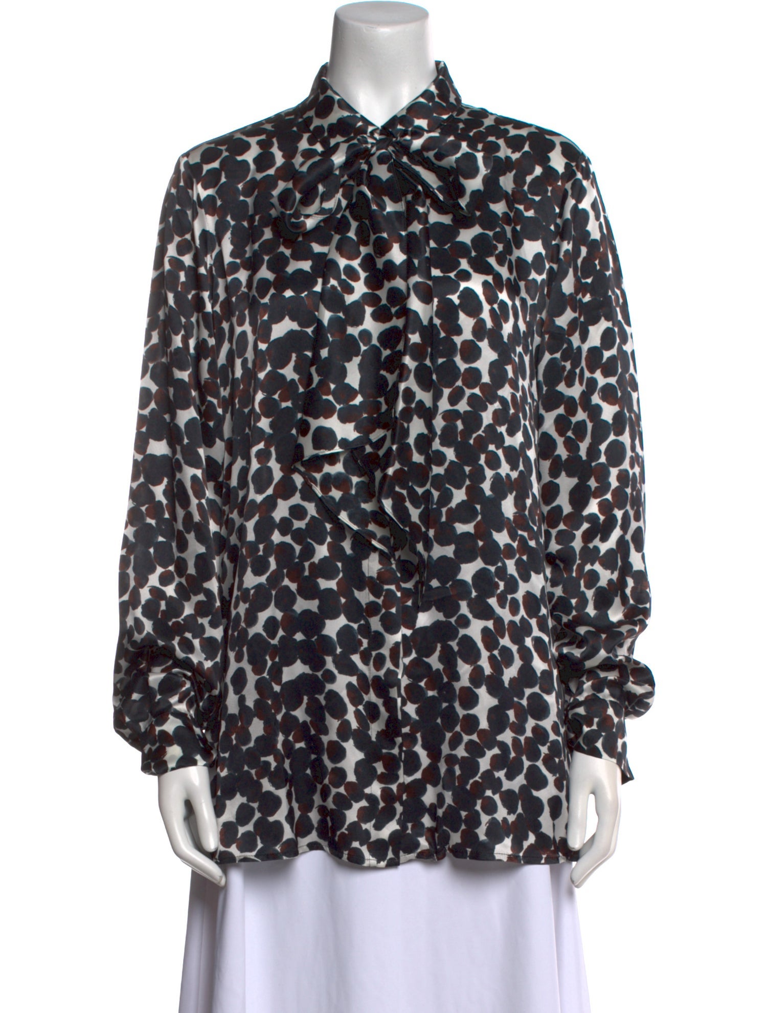 Marina Rinaldi Silk Printed Button-Up Top