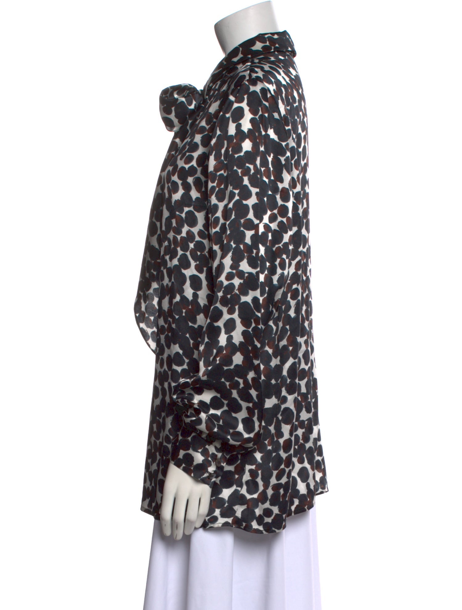 Marina Rinaldi Silk Printed Button-Up Top