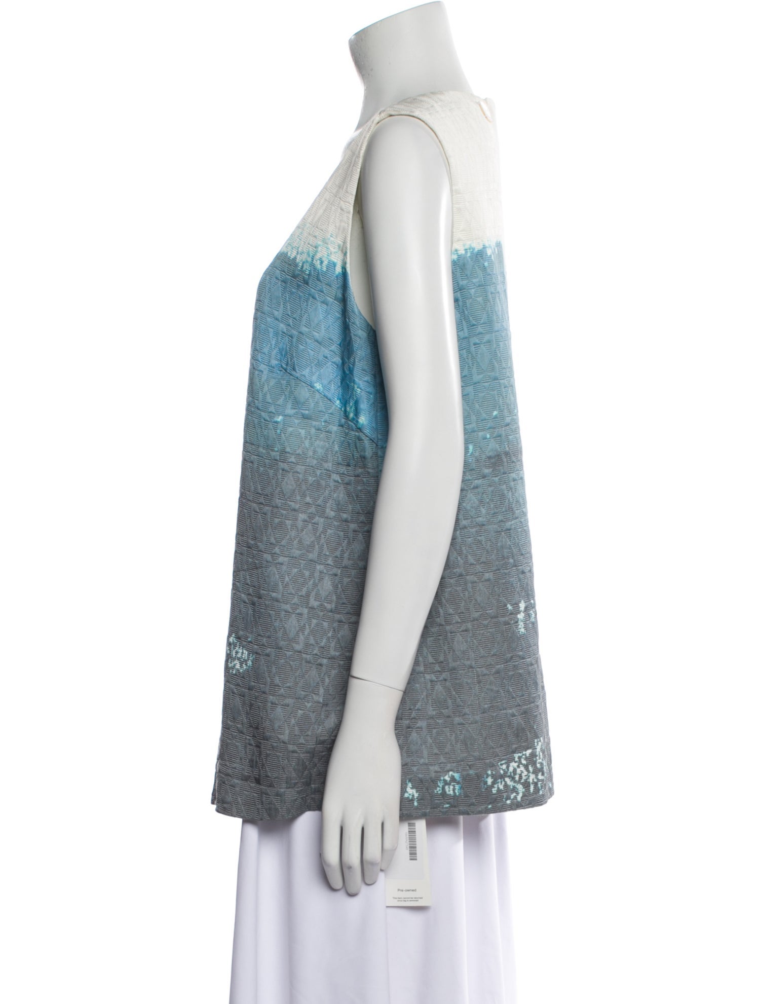 Marina Rinaldi Colorblock Pattern Scoop Neck Top