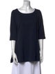 Marina Rinaldi Bateau Neckline Three-Quarter Sleeve T-Shirt