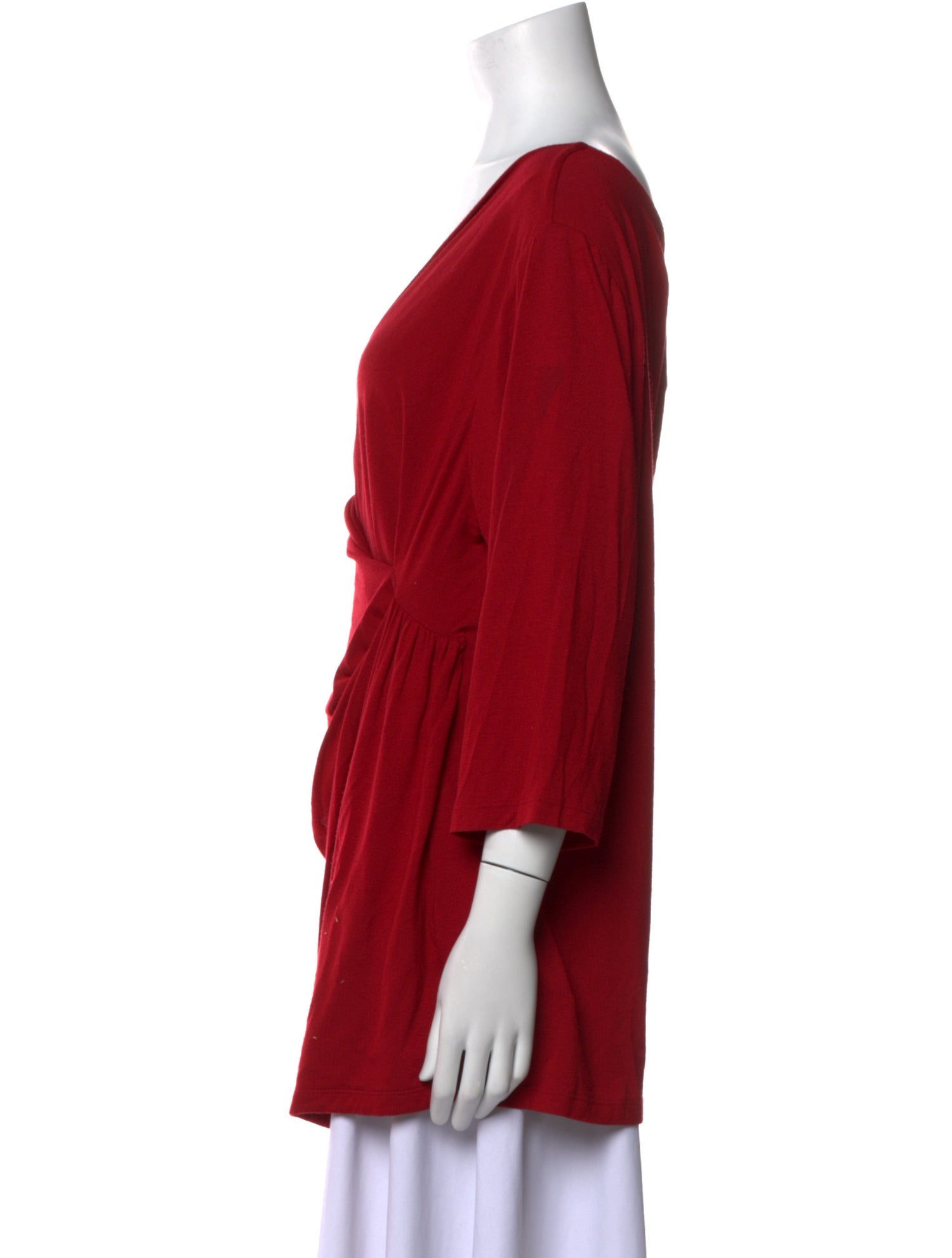 Marina Rinaldi V-Neck Three-Quarter Sleeve Blouse