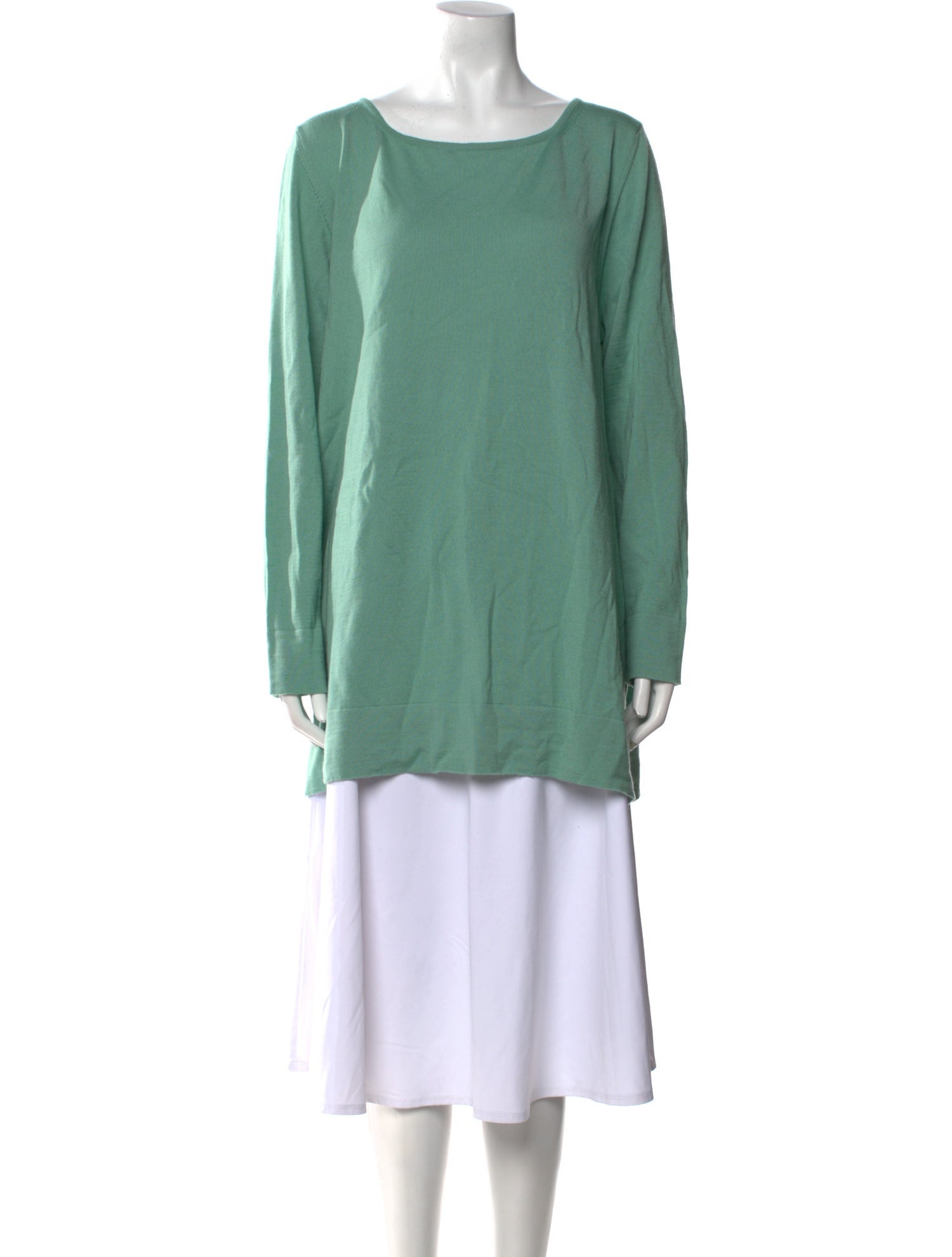 Marina Rinaldi Virgin Wool Scoop Neck Sweater w/ Tags