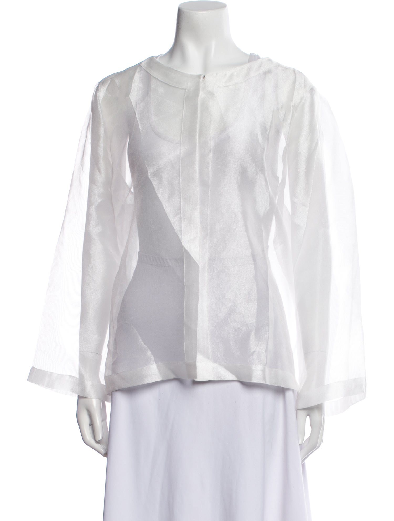 Marina Rinaldi Scoop Neck Long Sleeve Blouse