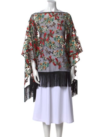 Marina Rinaldi Printed Bateau Neckline Sweater