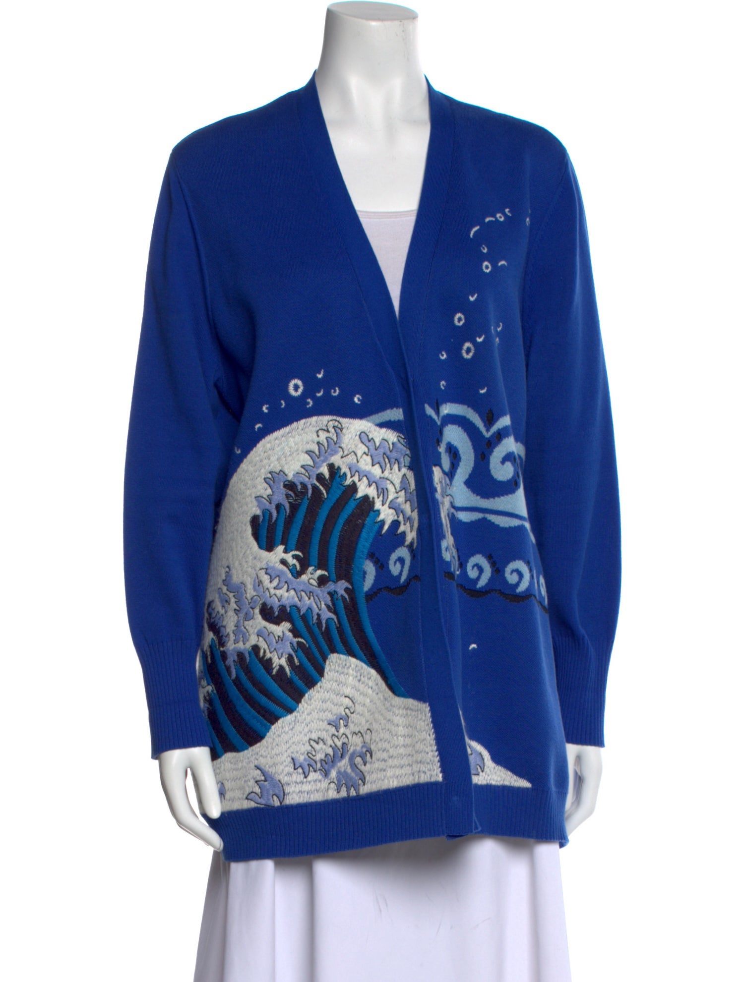 Marina Rinaldi Graphic Print V-Neck Sweater