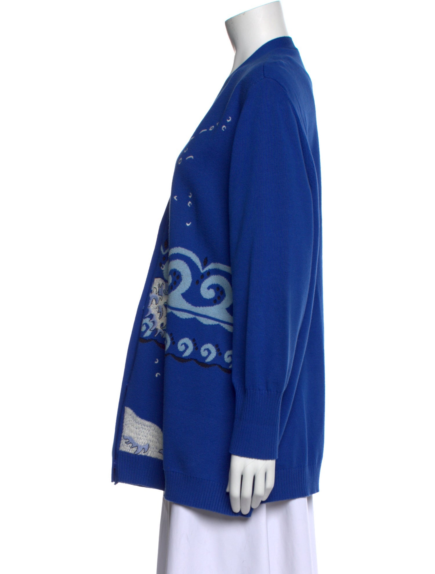 Marina Rinaldi Graphic Print V-Neck Sweater