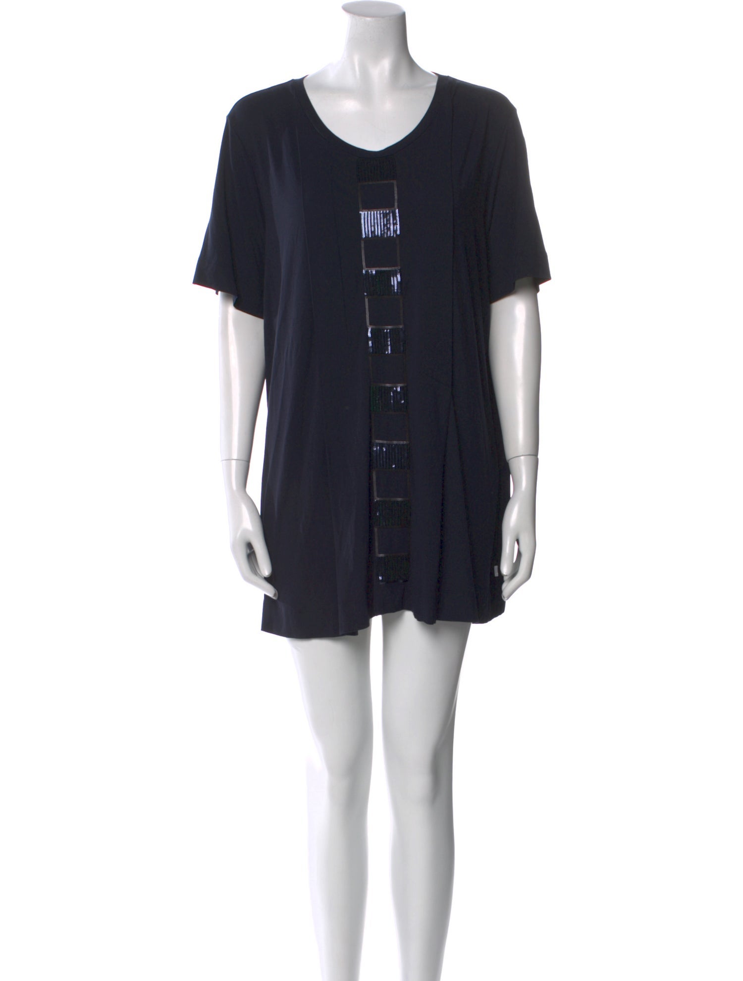 Marina Rinaldi Scoop Neck Mini Dress