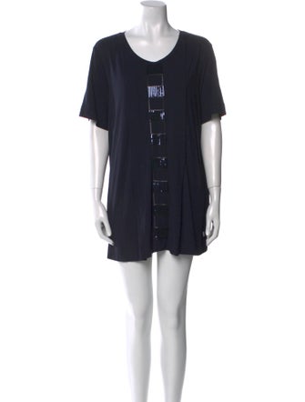 Marina Rinaldi Scoop Neck Mini Dress