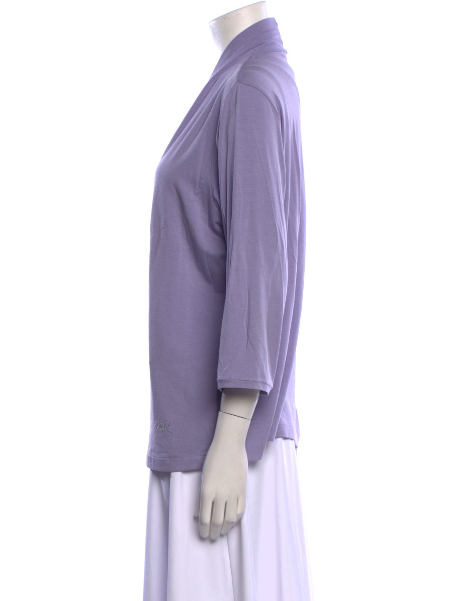 Marina Rinaldi V-Neck Three-Quarter Sleeve Blouse