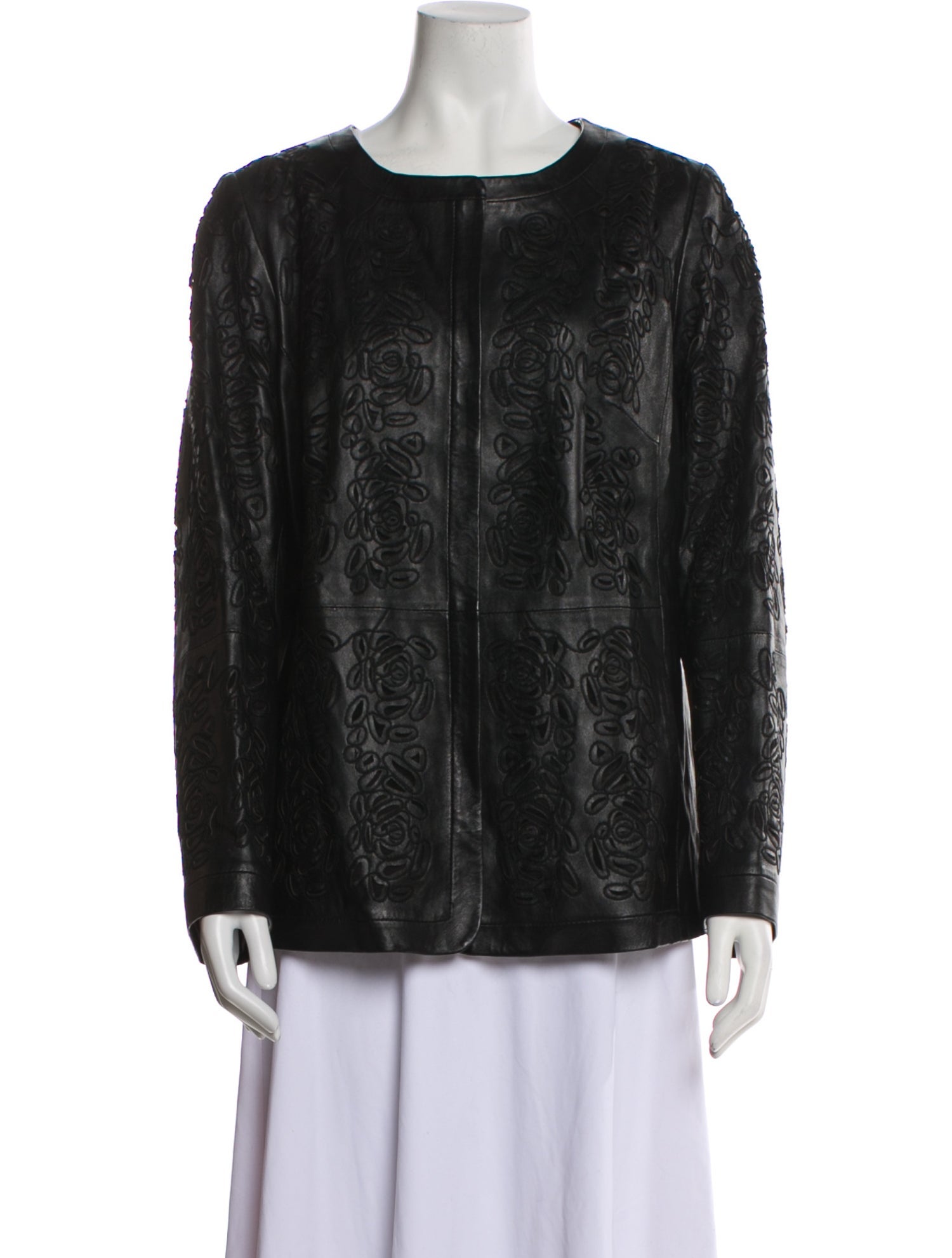 Marina Rinaldi Leather Evening Jacket