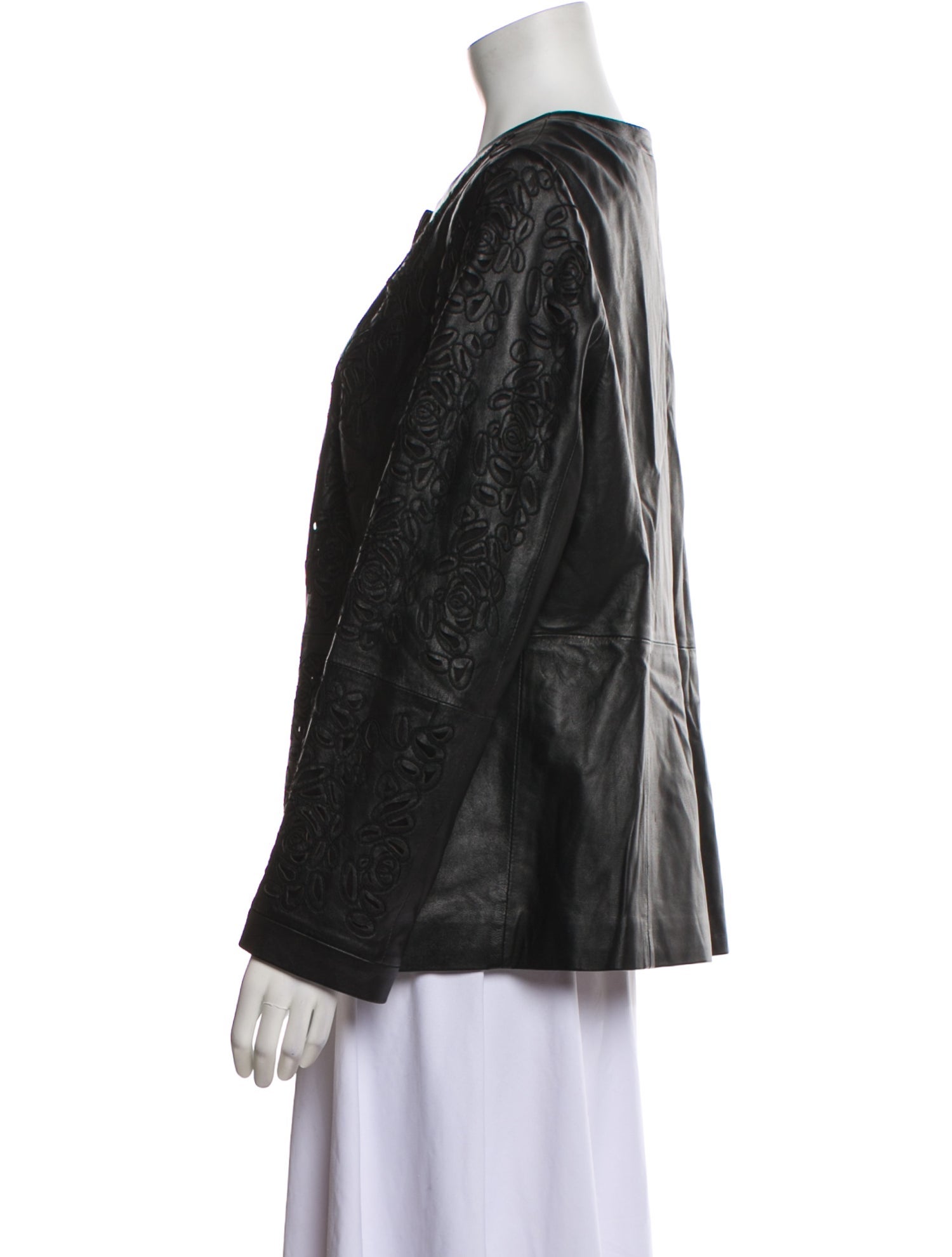 Marina Rinaldi Leather Evening Jacket