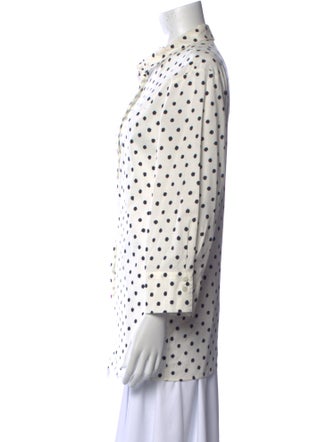 Marina Rinaldi Polka Dot Print Long Sleeve Button-Up Top
