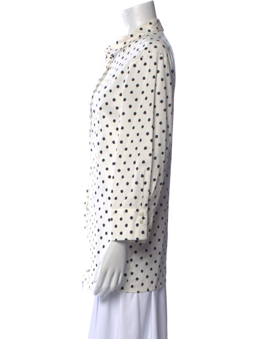 Marina Rinaldi Polka Dot Print Long Sleeve Button-Up Top
