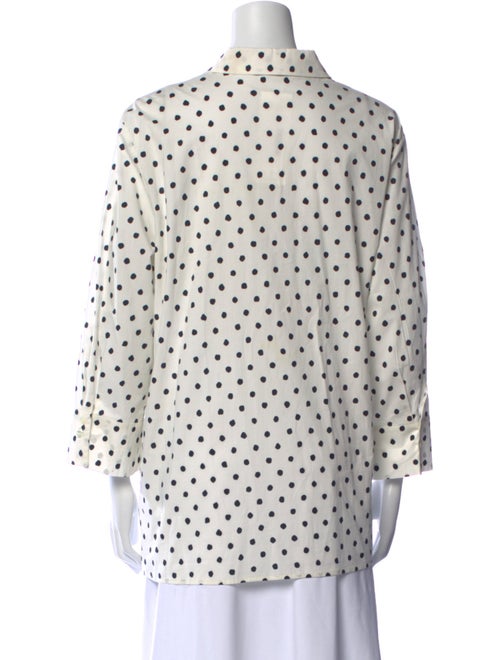 Marina Rinaldi Polka Dot Print Long Sleeve Button-Up Top
