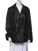 Marina Rinaldi Goat Leather Printed Blazer