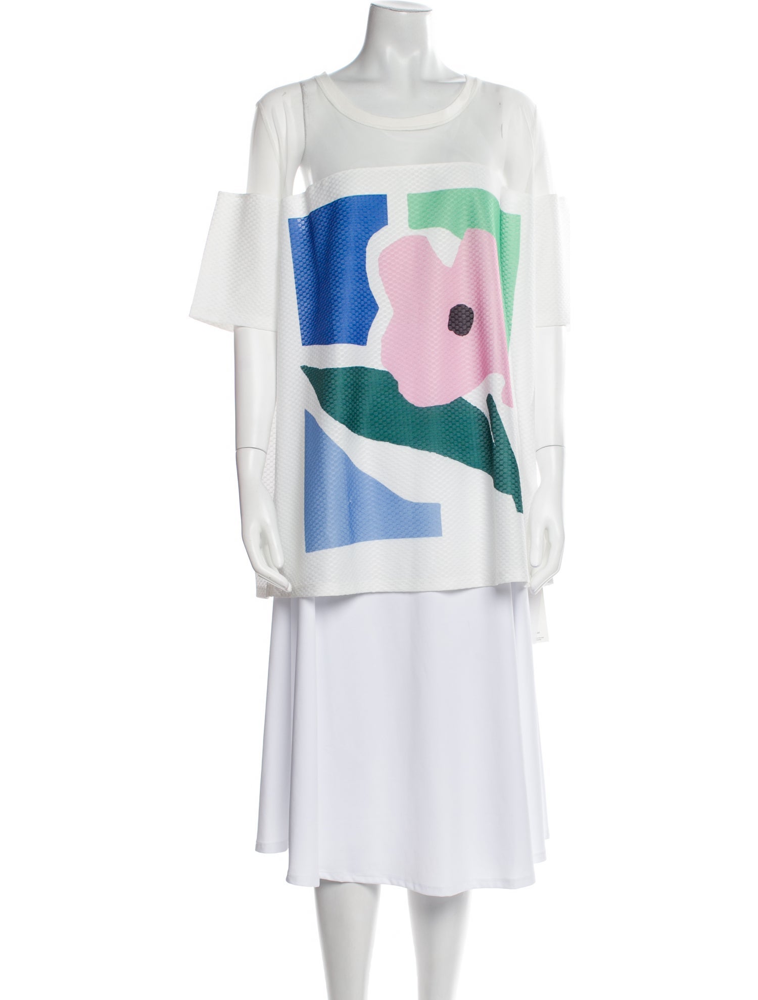 Marina Rinaldi Graphic Print Bateau Neckline Tunic