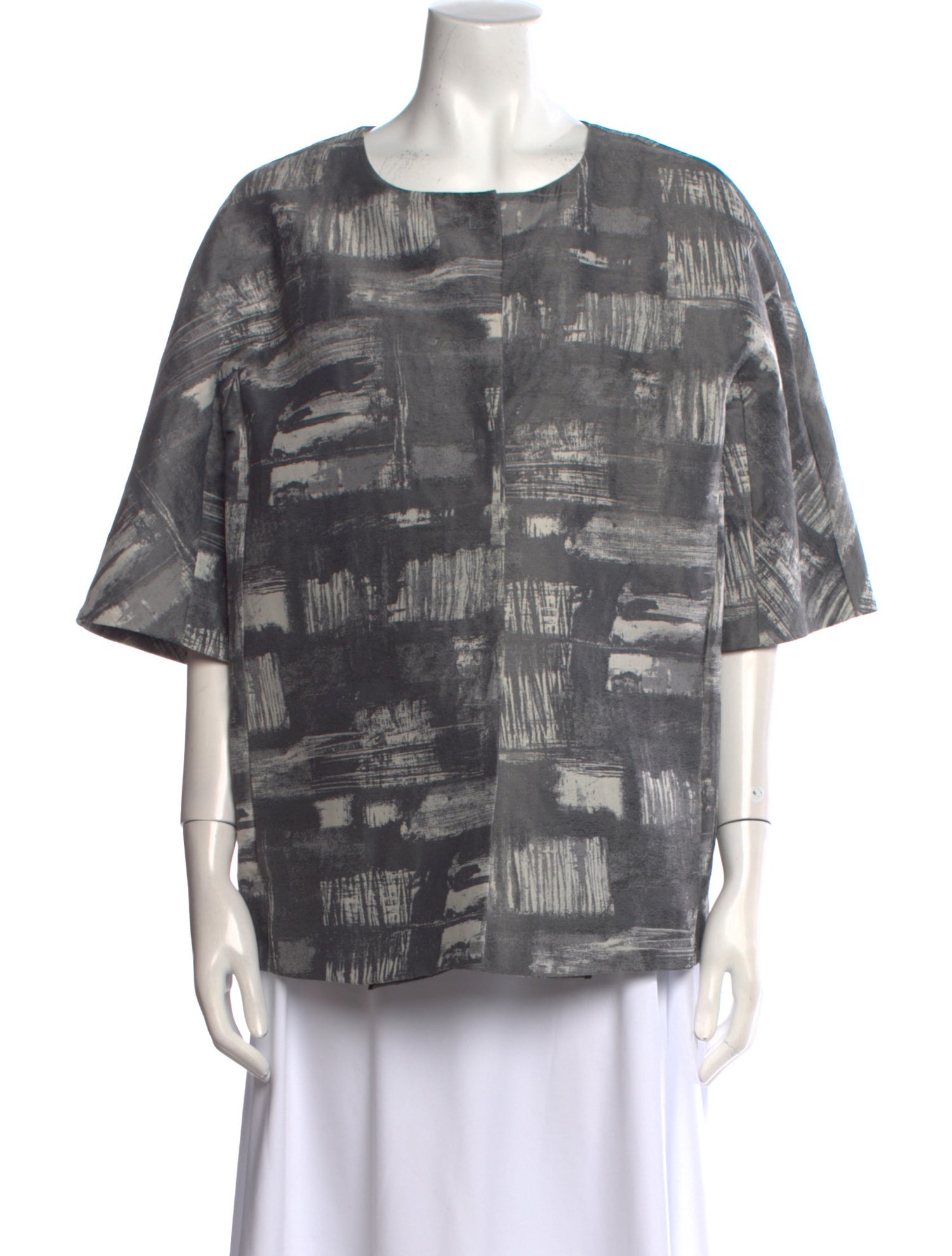 Marina Rinaldi Printed Bateau Neckline Blouse