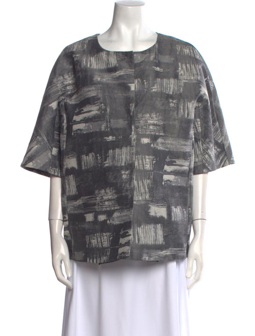 Marina Rinaldi Printed Bateau Neckline Blouse