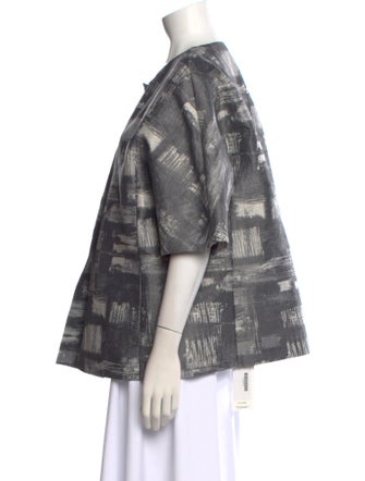 Marina Rinaldi Printed Bateau Neckline Blouse