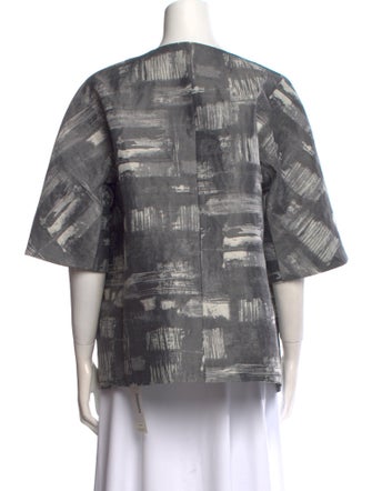 Marina Rinaldi Printed Bateau Neckline Blouse