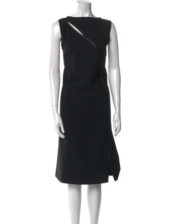 Marina Rinaldi Bateau Neckline Midi Length Dress