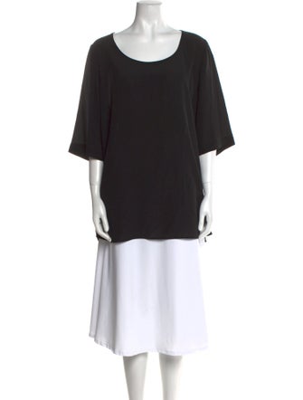 Marina Rinaldi Silk Scoop Neck T-Shirt