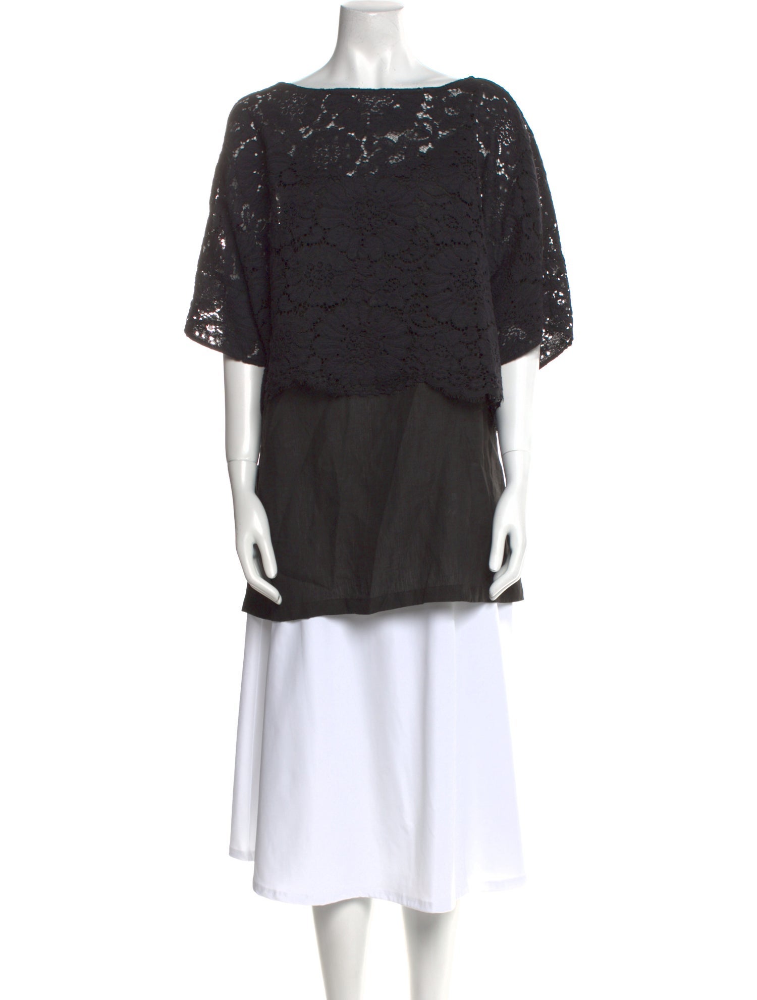 Marina Rinaldi Linen Lace Pattern Tunic