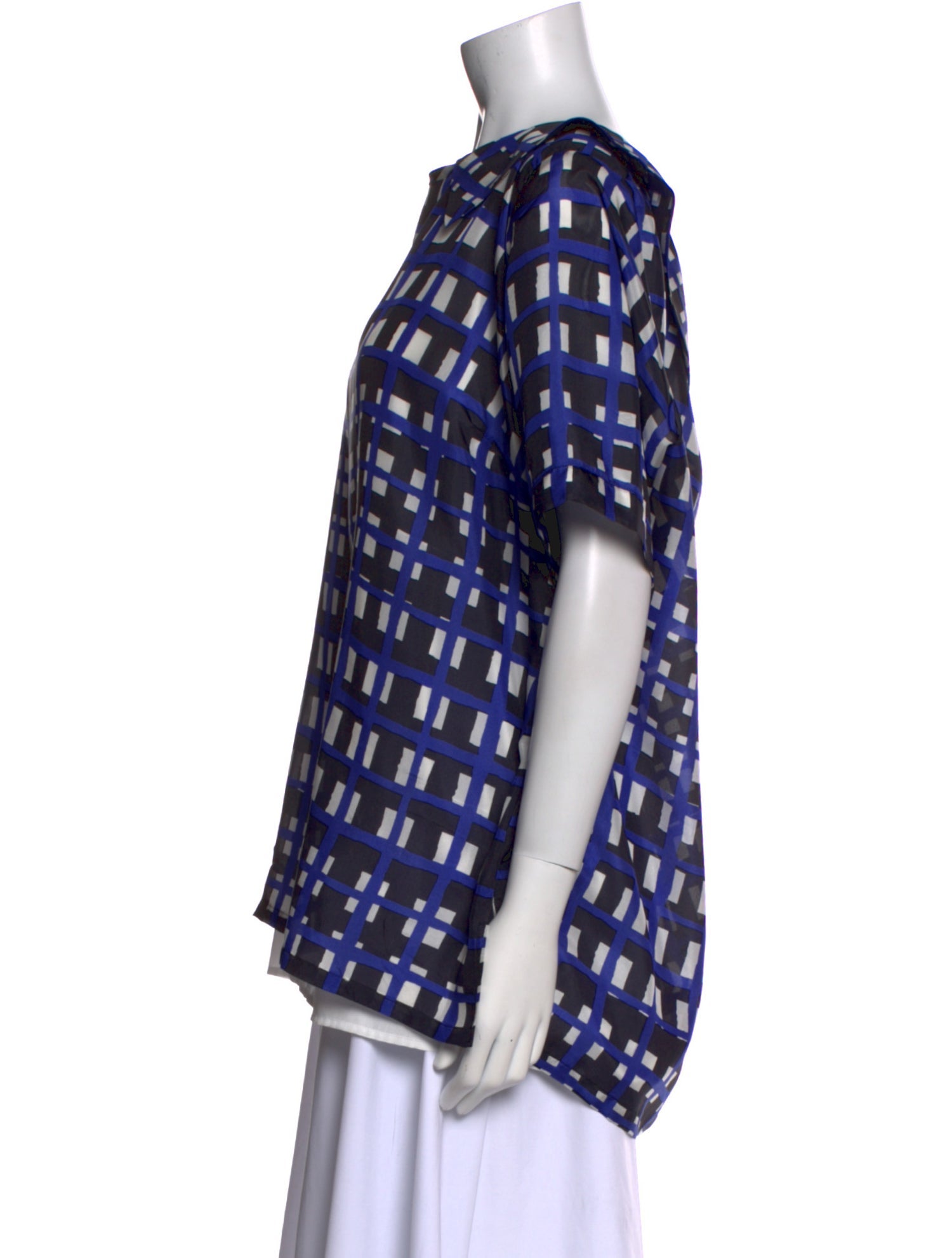 Marina Rinaldi Plaid Print Crew Neck T-Shirt