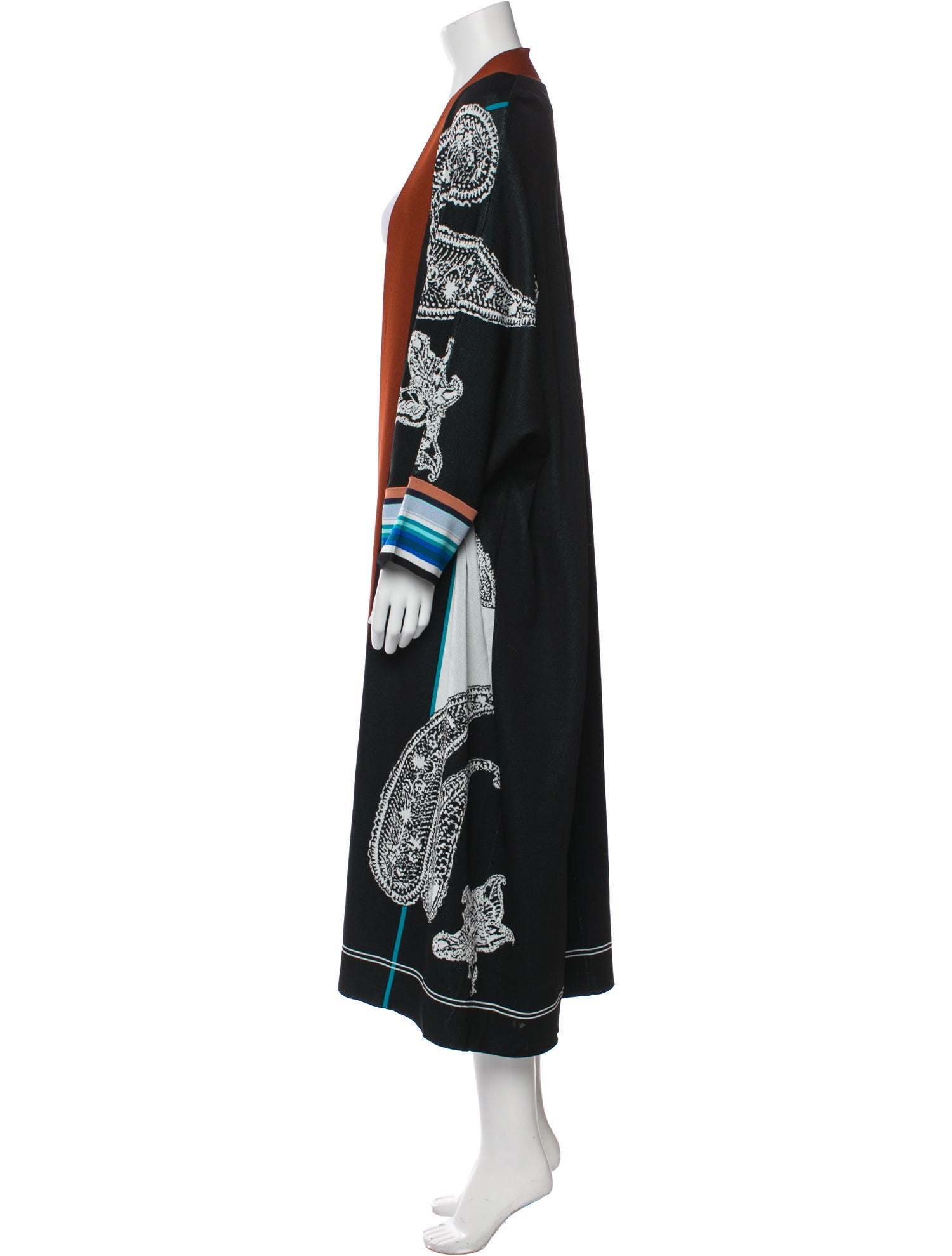 Marina Rinaldi Paisley Print Open Front Sweater