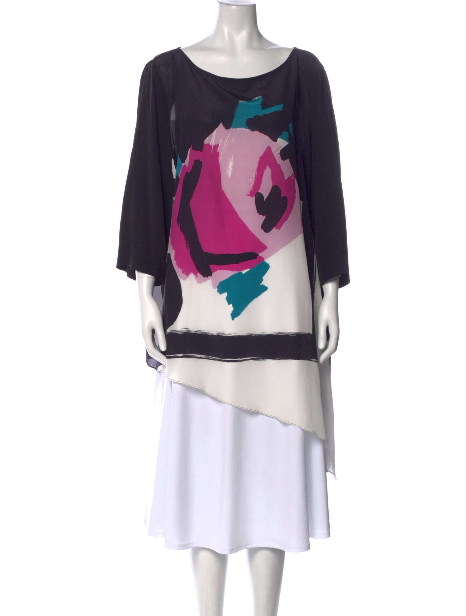 Marina Rinaldi Silk Graphic Print Tunic w/ Tags