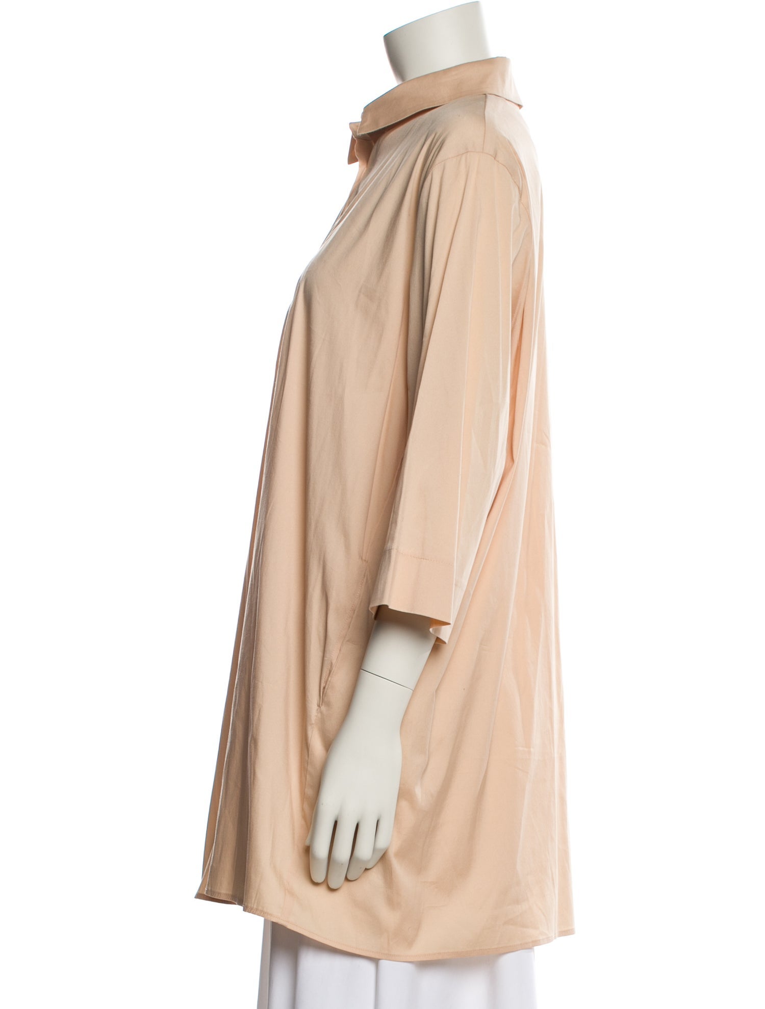 Marina Rinaldi Three-Quarter Sleeve Button-Up Top