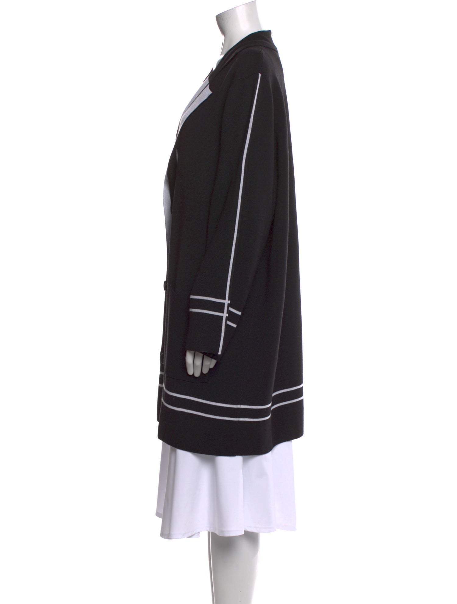 Marina Rinaldi Colorblock Pattern V-Neck Sweater