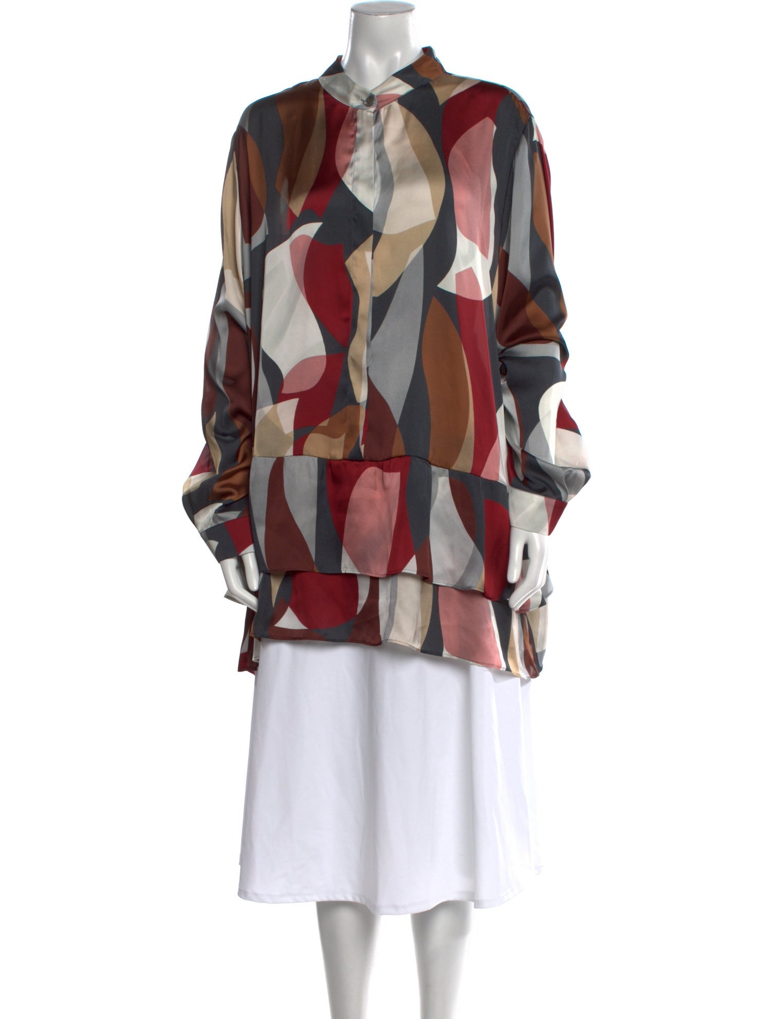 Marina Rinaldi Printed Mock Neck Tunic w/ Tags