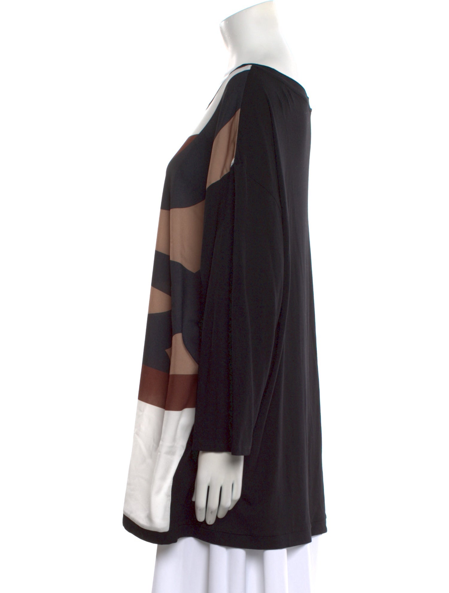 Marina Rinaldi Striped Scoop Neck Tunic