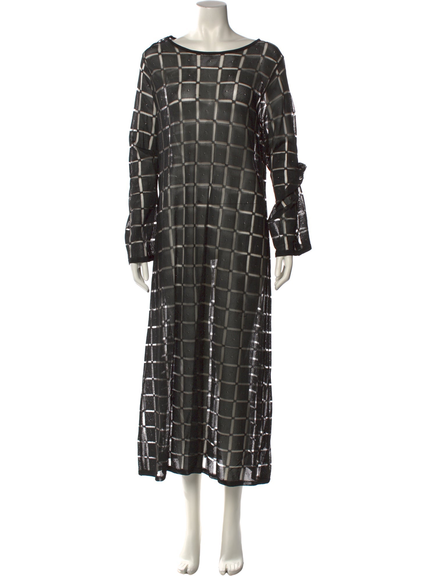 Marina Rinaldi Plaid Print Midi Length Dress