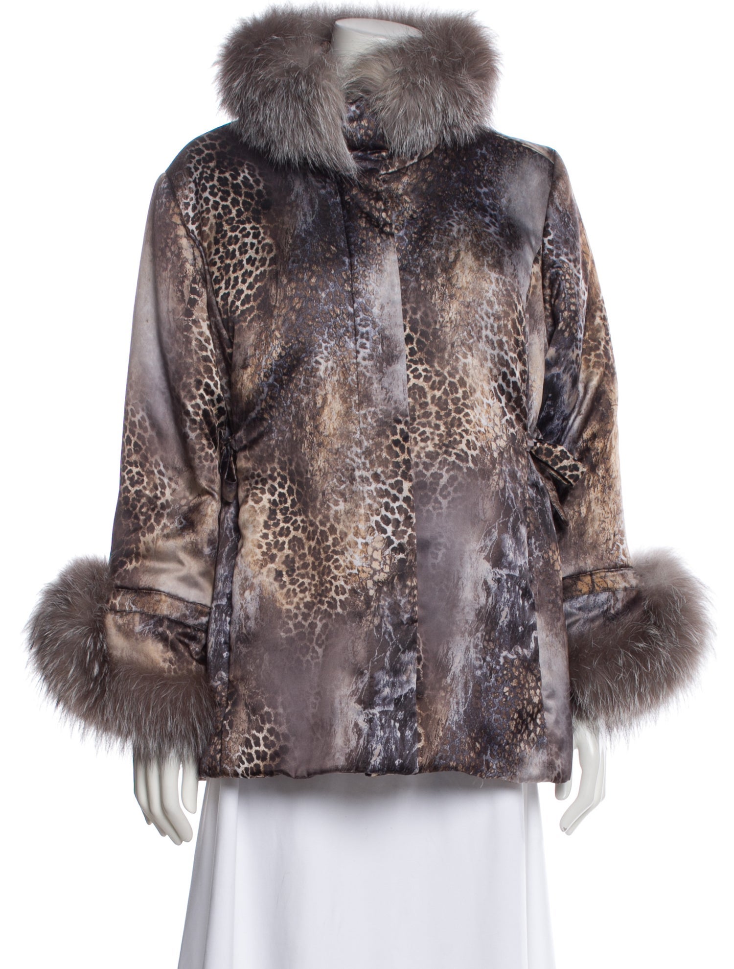 Marina Rinaldi Animal Print Faux Fur Jacket