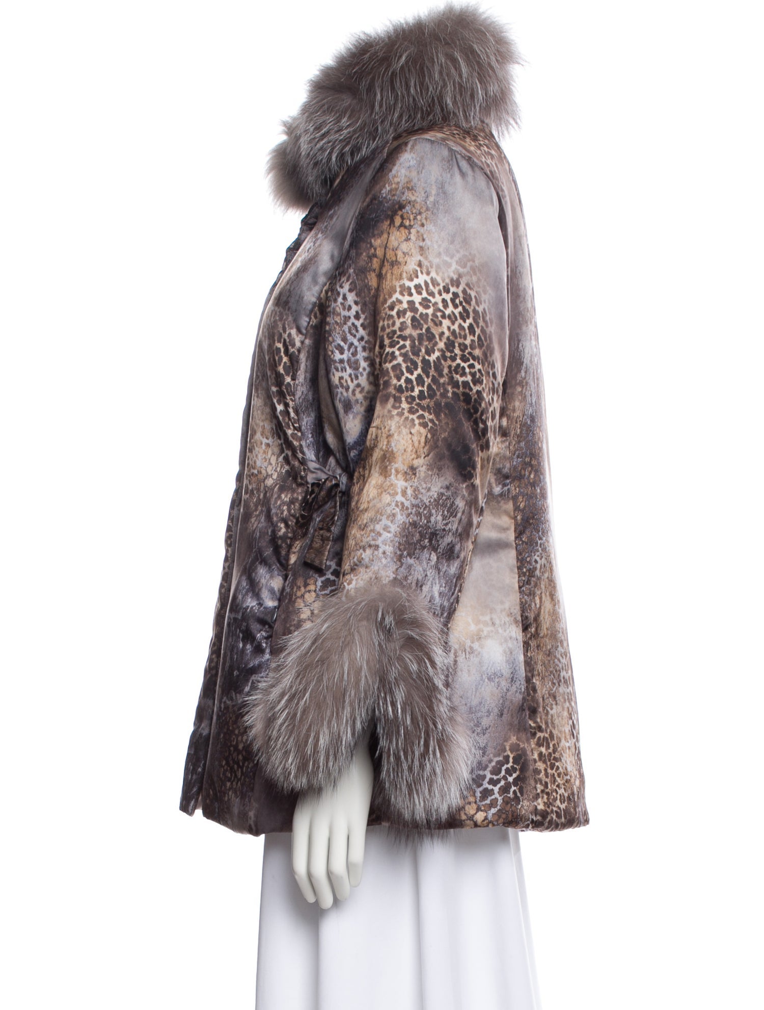 Marina Rinaldi Animal Print Faux Fur Jacket
