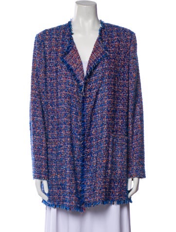 Pre-owned Marina Rinaldi Printed V-neck Sweater In Purple