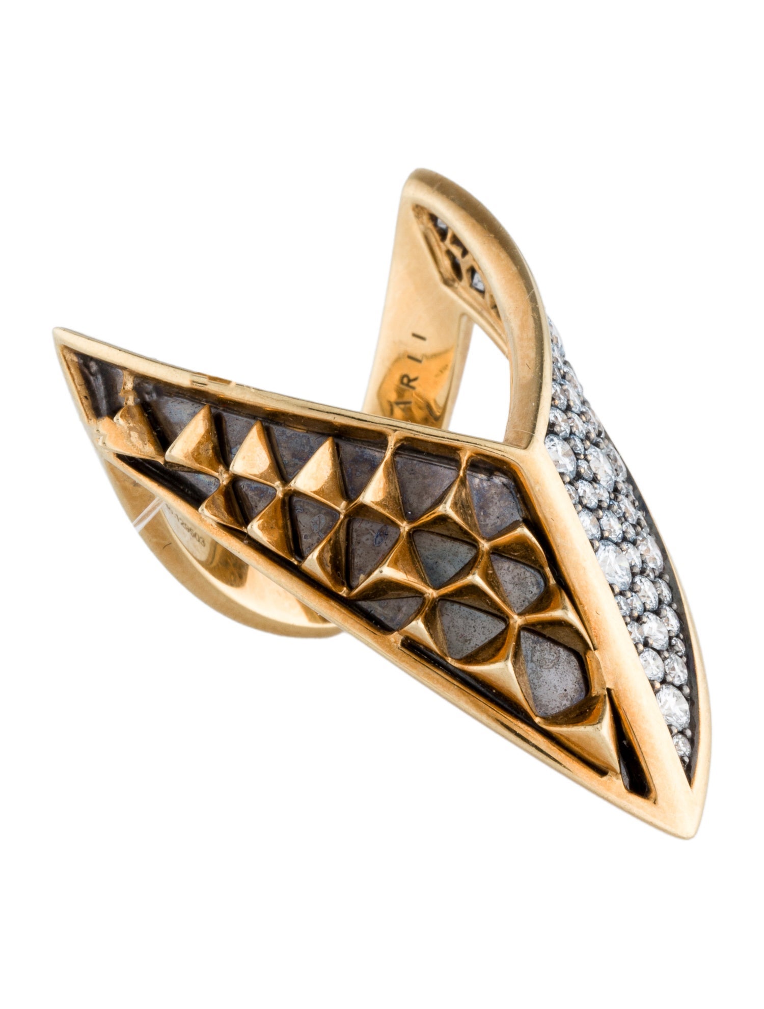 Marli 18K Diamond Pyramide Statement Ring