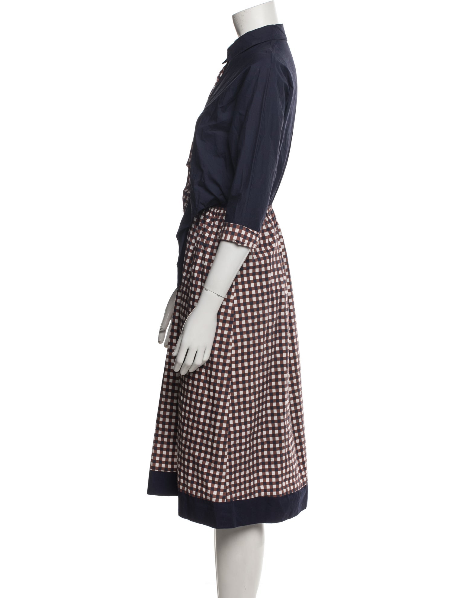 Marlowe Plaid Print Midi Length Dress