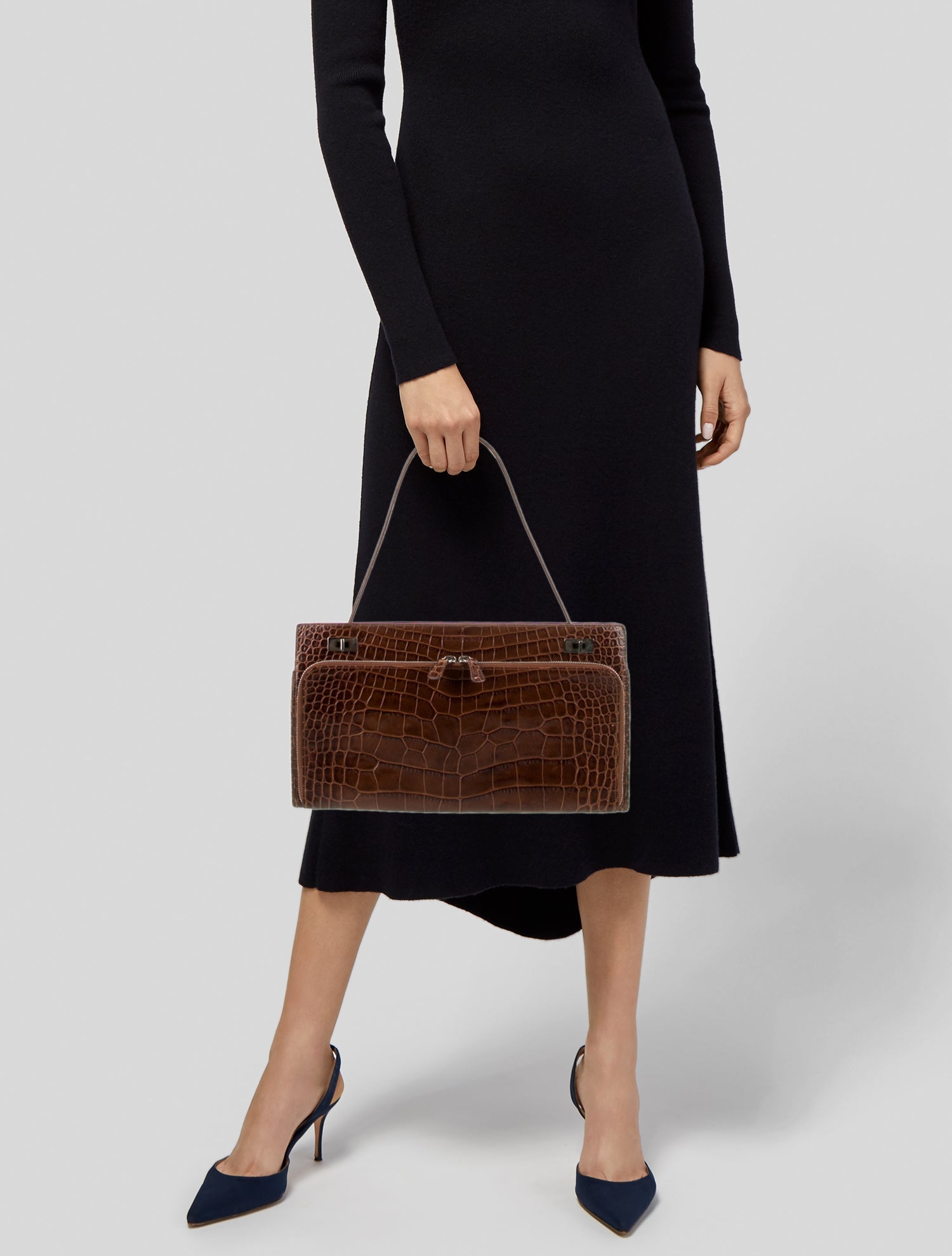 Marlowe Embossed Leather Shoulder Bag